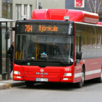 Röd buss i Stockholm