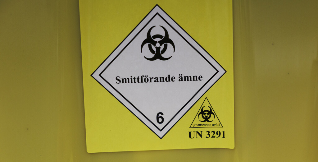 Skylt som visar på smittförande ämnen