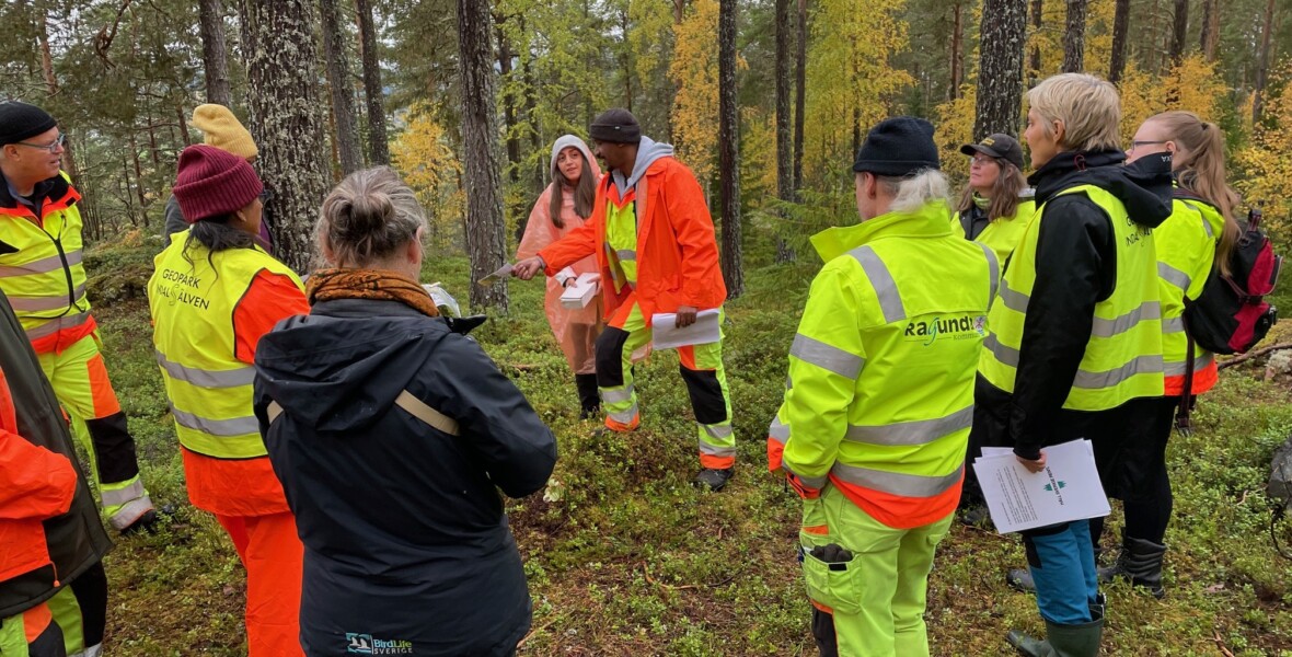 En grupp människor i skogen