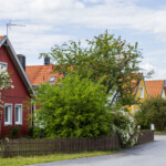 Villagata i grönska