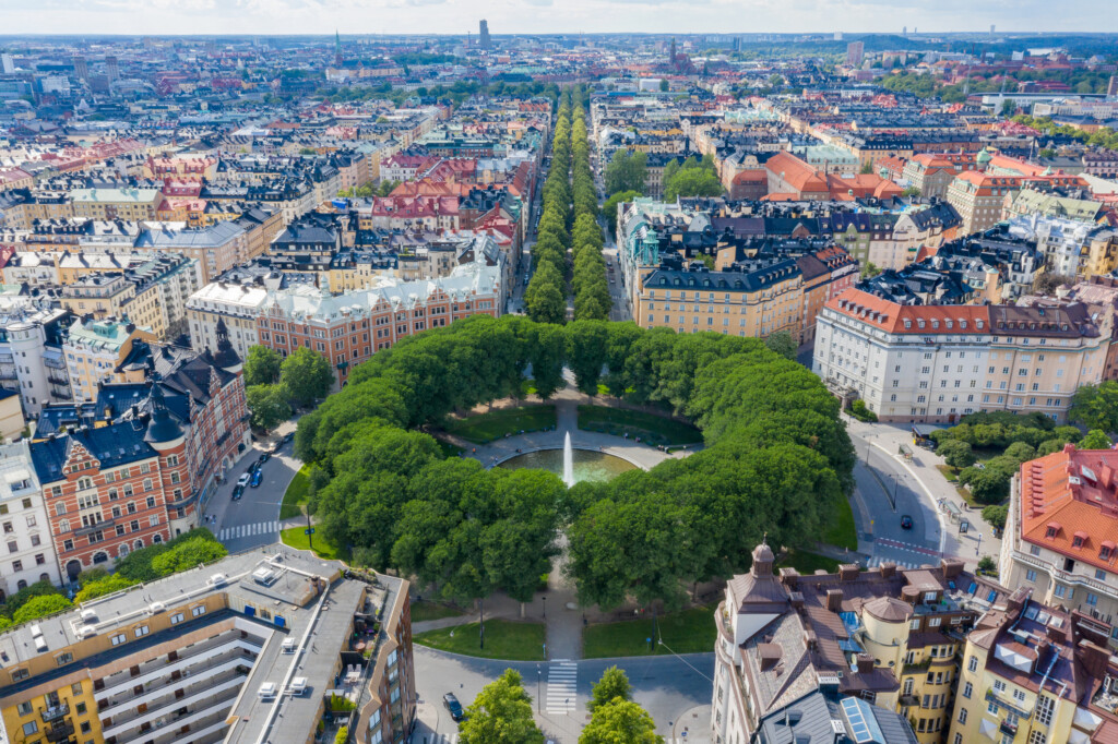 Flygbild över Karlaplan